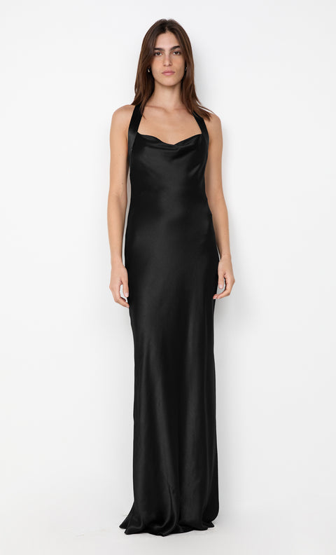 GIA HALTER MAXI DRESS - BLACK