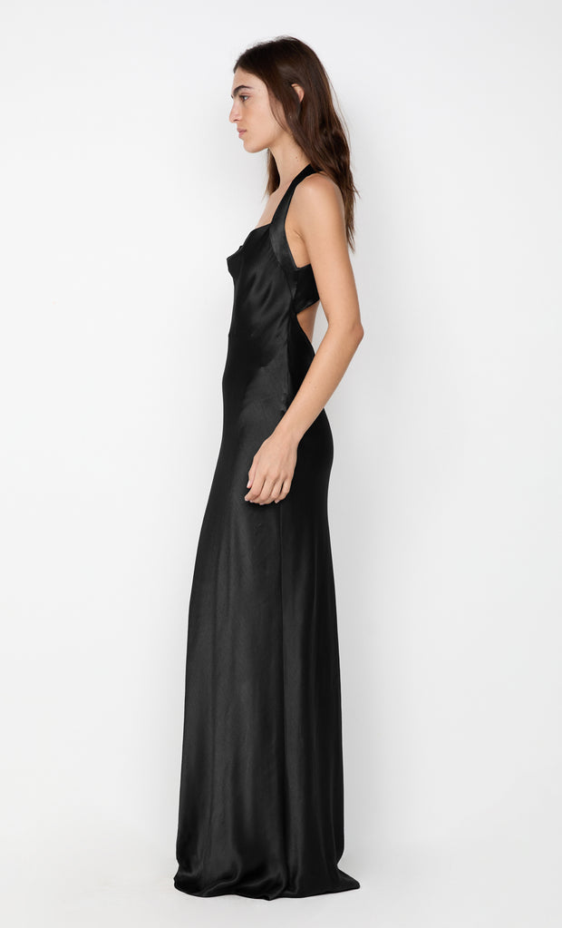 GIA HALTER MAXI DRESS - BLACK