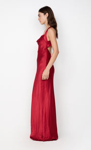 GIA HALTER MAXI DRESS - CHERRY