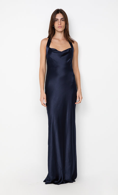 GIA HALTER MAXI DRESS - INK