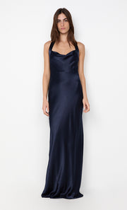 GIA HALTER MAXI DRESS - INK