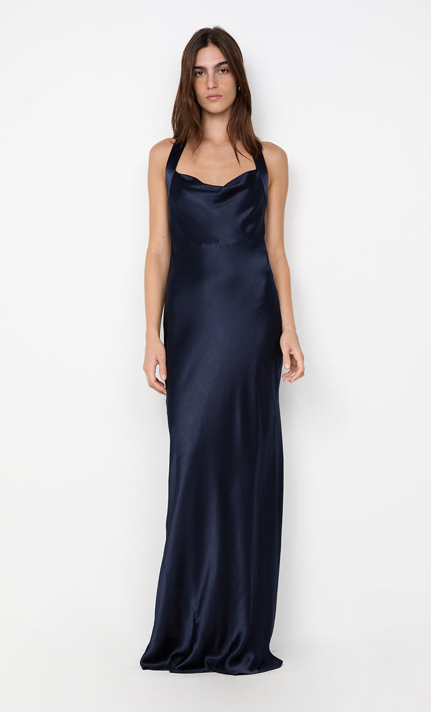 GIA HALTER MAXI DRESS - INK