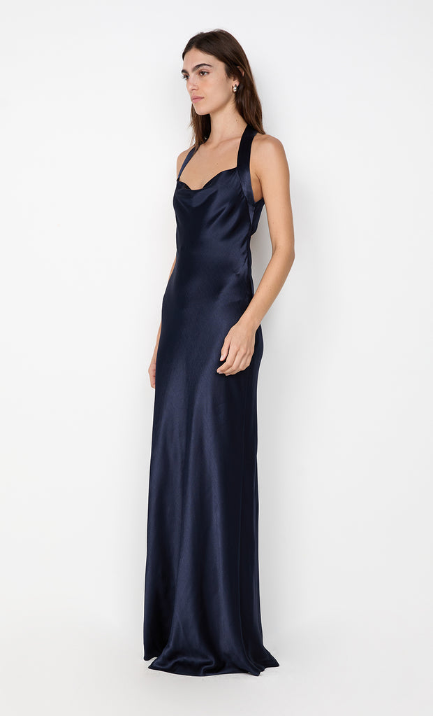 GIA HALTER MAXI DRESS - INK