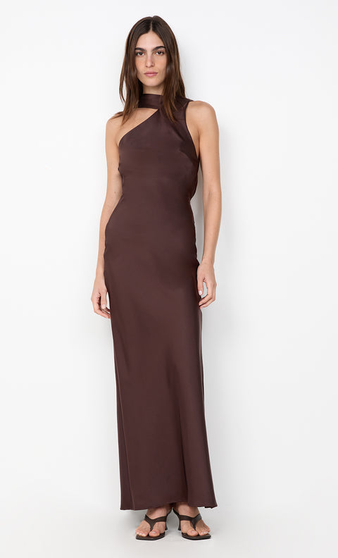 NYSSA MAXI DRESS - DARK CHOCOLATE