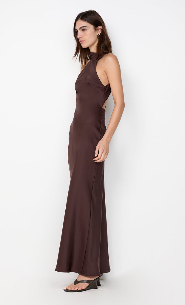 NYSSA MAXI DRESS - DARK CHOCOLATE