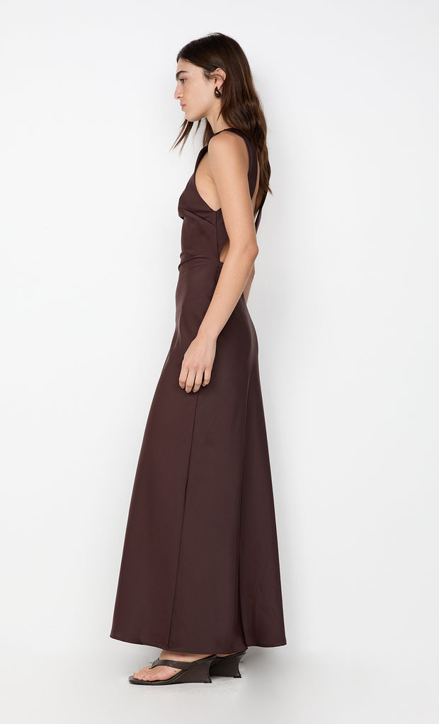 NYSSA MAXI DRESS - DARK CHOCOLATE