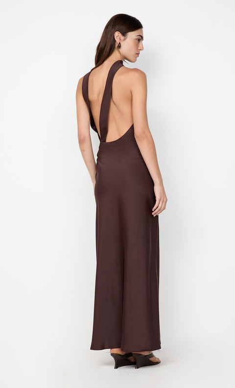 NYSSA MAXI DRESS - DARK CHOCOLATE