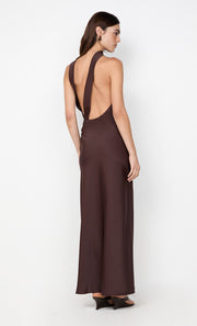 NYSSA MAXI DRESS - DARK CHOCOLATE