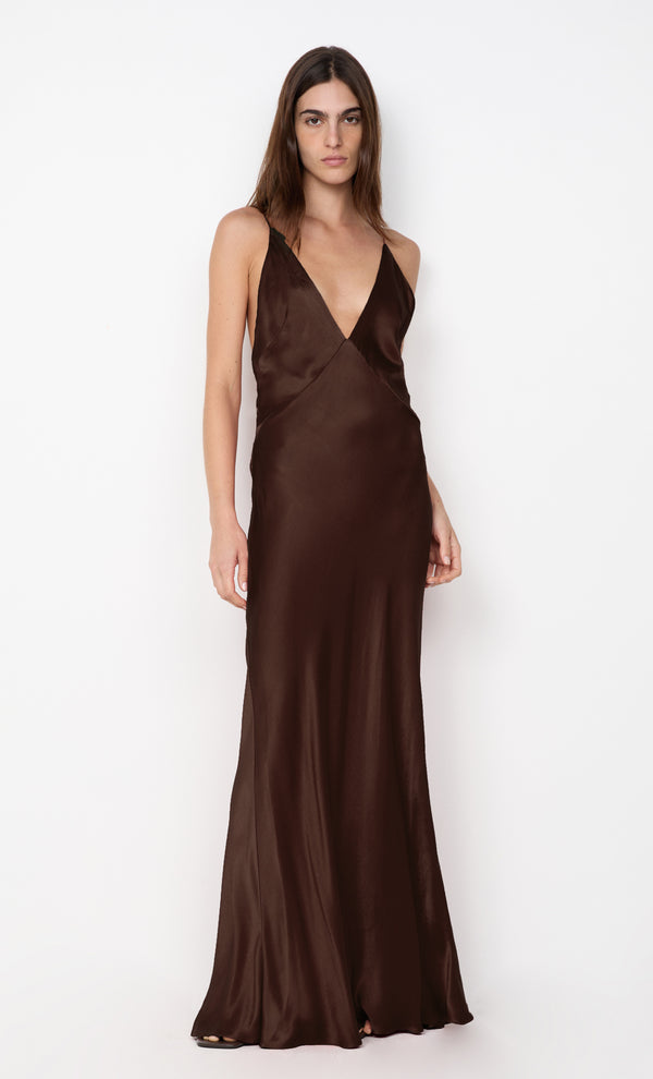 ARIAHN MAXI DRESS - DARK CHOCOLATE