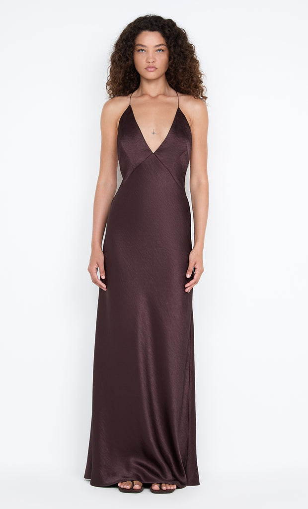 ARIAHN MAXI DRESS - DARK CHOCOLATE
