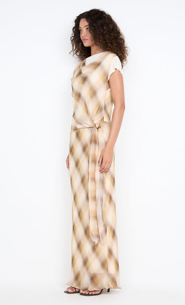 ELIANA MAXI DRESS - DUNE CHECK