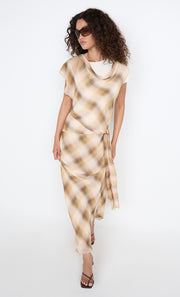 ELIANA MAXI DRESS - DUNE CHECK