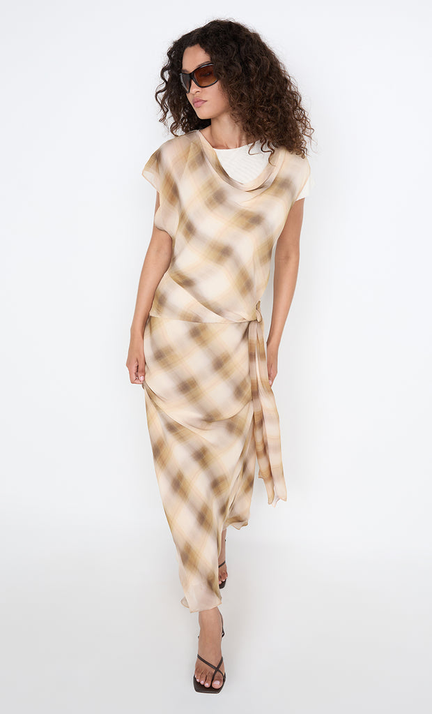 ELIANA MAXI DRESS - DUNE CHECK