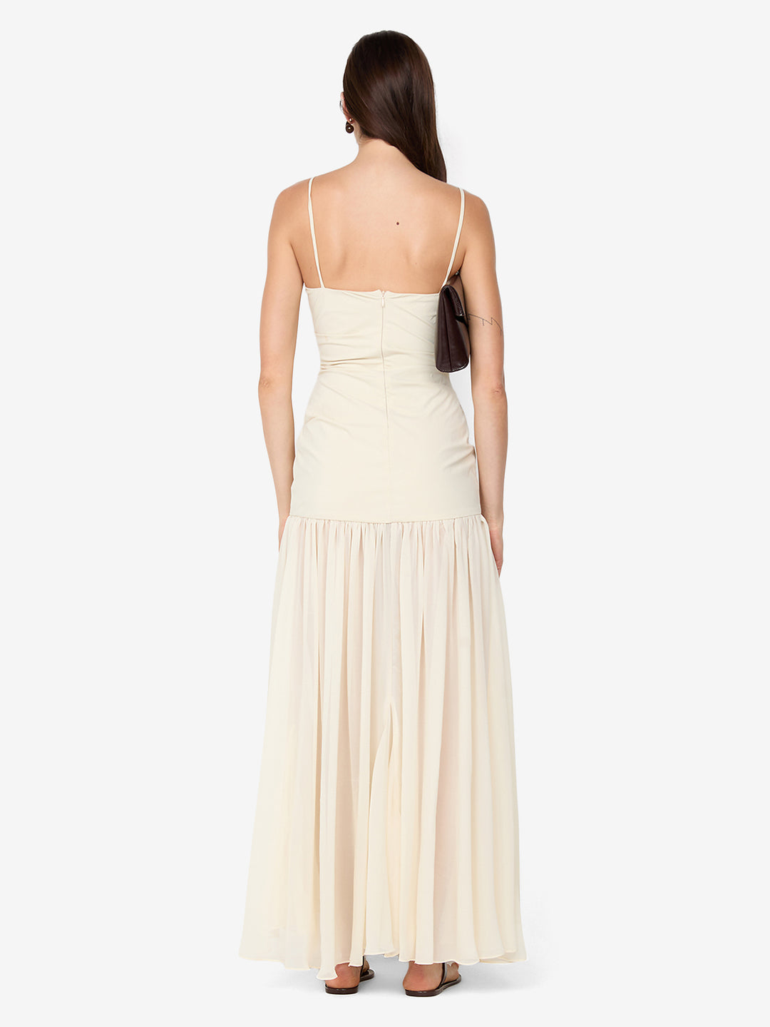 REID DROP WAIST MAXI DRESS - VANILLA BEC + BRIDGE US REID DROP WAIST MAXI DRESS - VANILLA BEC + BRIDGE US