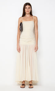 REID DROP WAIST MAXI DRESS - VANILLA