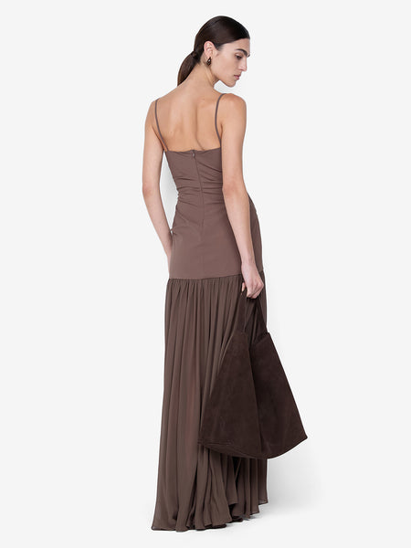 REID DROP WAIST MAXI DRESS - MILK CHOCOLATE BEC + BRIDGE US REID DROP WAIST MAXI DRESS - MILK CHOCOLATE BEC + BRIDGE US
