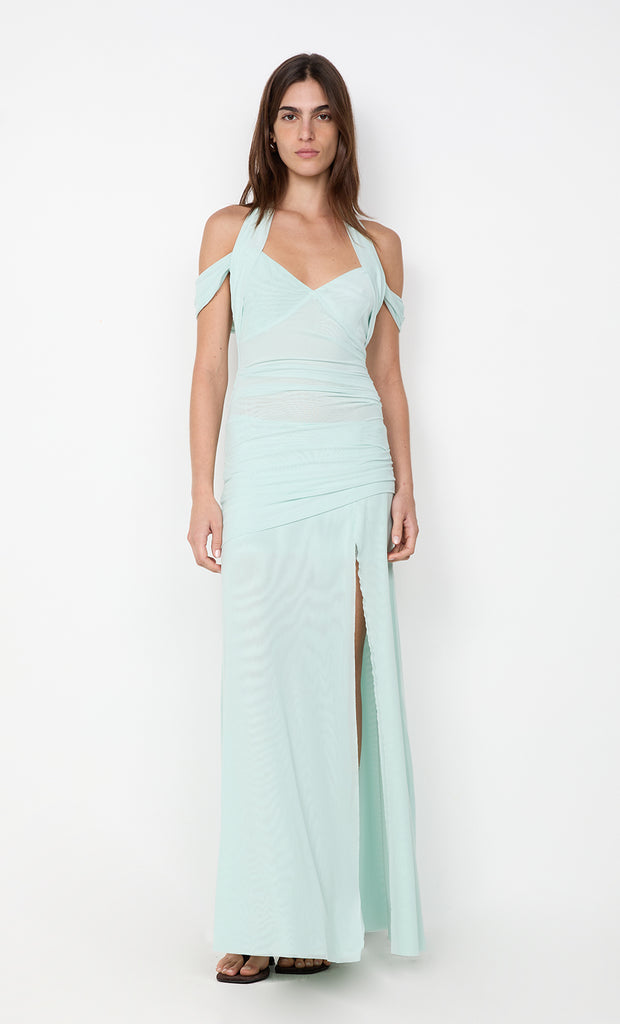 WINNIE HALTER MAXI DRESS - SPEARMINT