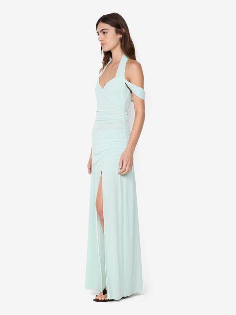 WINNIE HALTER MAXI DRESS - SPEARMINT