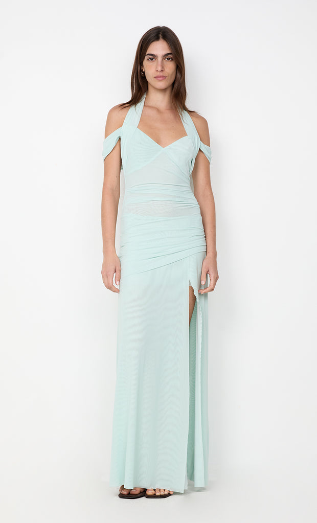 WINNIE HALTER MAXI DRESS - SPEARMINT