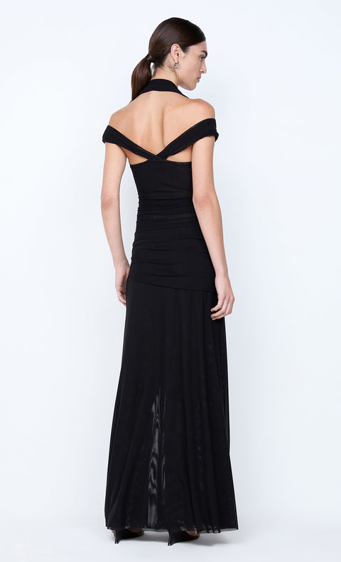 WINNIE HALTER MAXI DRESS - BLACK