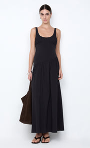 REID ASYM MAXI DRESS - BLACK