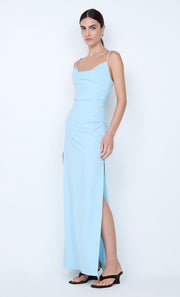 LYANA COWL NECK MAXI DRESS - SKY BLUE