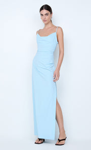 LYANA COWL NECK MAXI DRESS - SKY BLUE