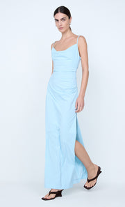 LYANA COWL NECK MAXI DRESS - SKY BLUE