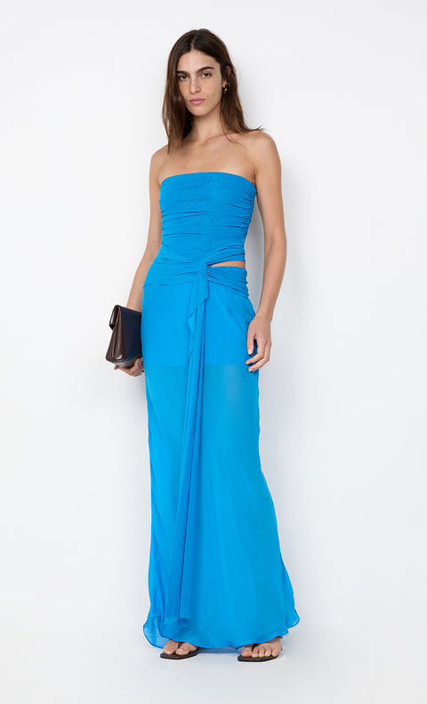 JEHNAYA STRAPLESS MAXI DRESS - ASTER BLUE