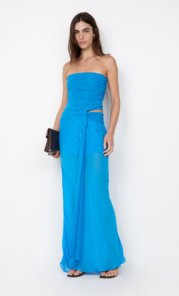 JEHNAYA STRAPLESS MAXI DRESS - ASTER BLUE