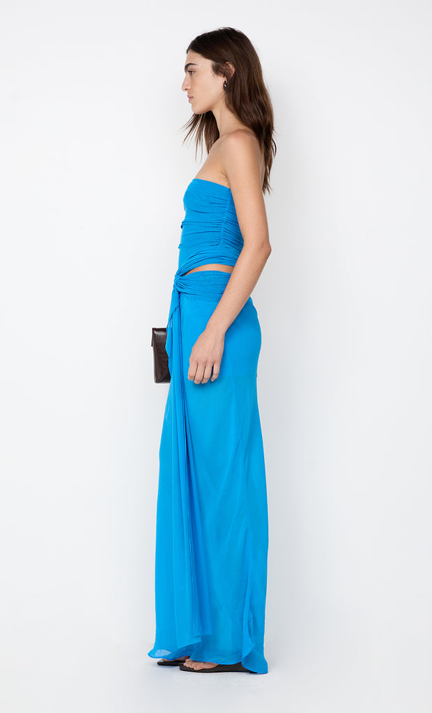 JEHNAYA STRAPLESS MAXI DRESS - ASTER BLUE