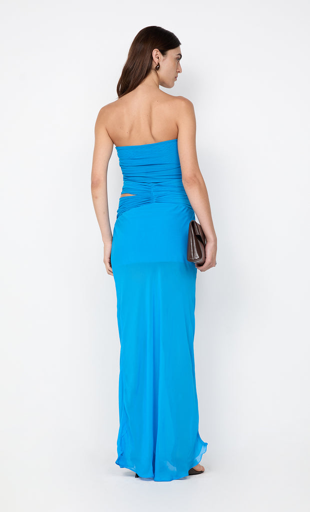 JEHNAYA STRAPLESS MAXI DRESS - ASTER BLUE