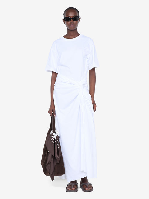 CYPRUS TWIST TEE DRESS - WHITE