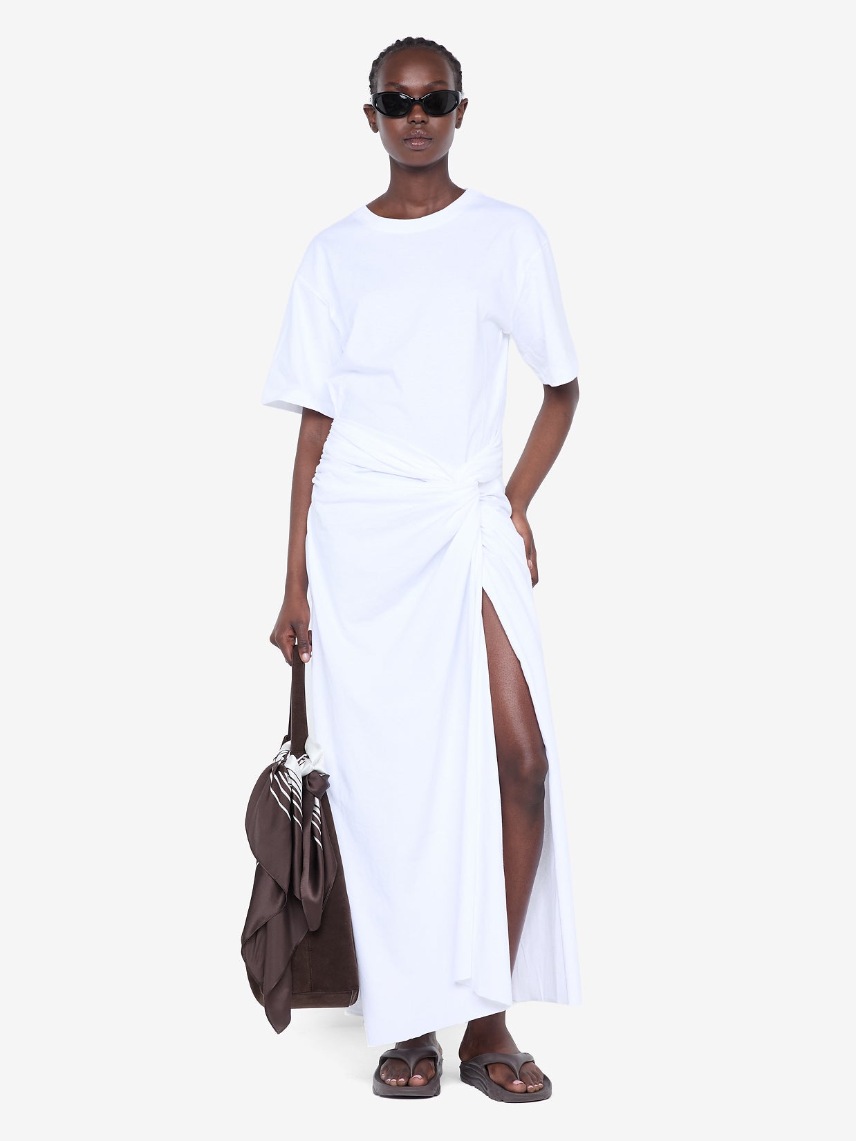 CYPRUS TWIST TEE DRESS - WHITE – BEC + BRIDGE US