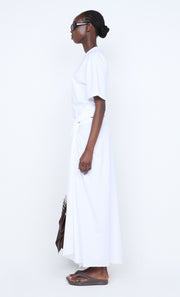 CYPRUS TWIST TEE DRESS - WHITE