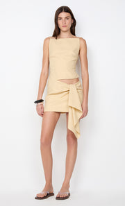 VARA DRAPE MINI DRESS - SANDSTONE