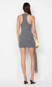 ASTRA DRAPE MINI DRESS - CHROME