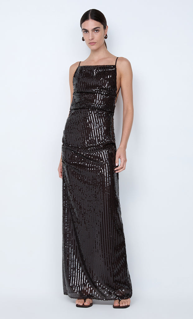 ROMILLY MAXI DRESS - DARK CHOCOLATE