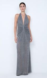 ASTRA DRAPE MAXI DRESS - CHROME