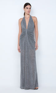 ASTRA DRAPE MAXI DRESS - CHROME