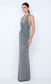 ASTRA DRAPE MAXI DRESS - CHROME
