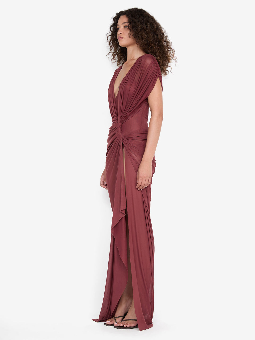 LEIA DRAPE MAXI DRESS - RUST