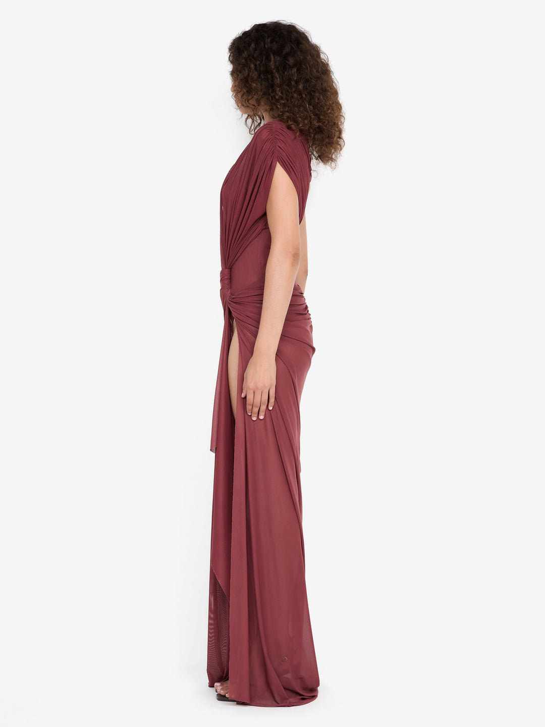 LEIA DRAPE MAXI DRESS - RUST