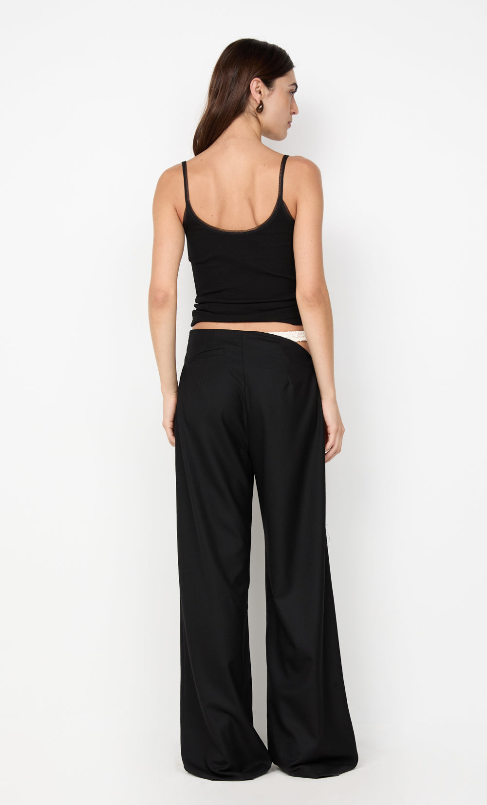 DEMI CONTRAST ASYM PANT - BLACK
