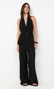 LORA HALTER TOP - BLACK