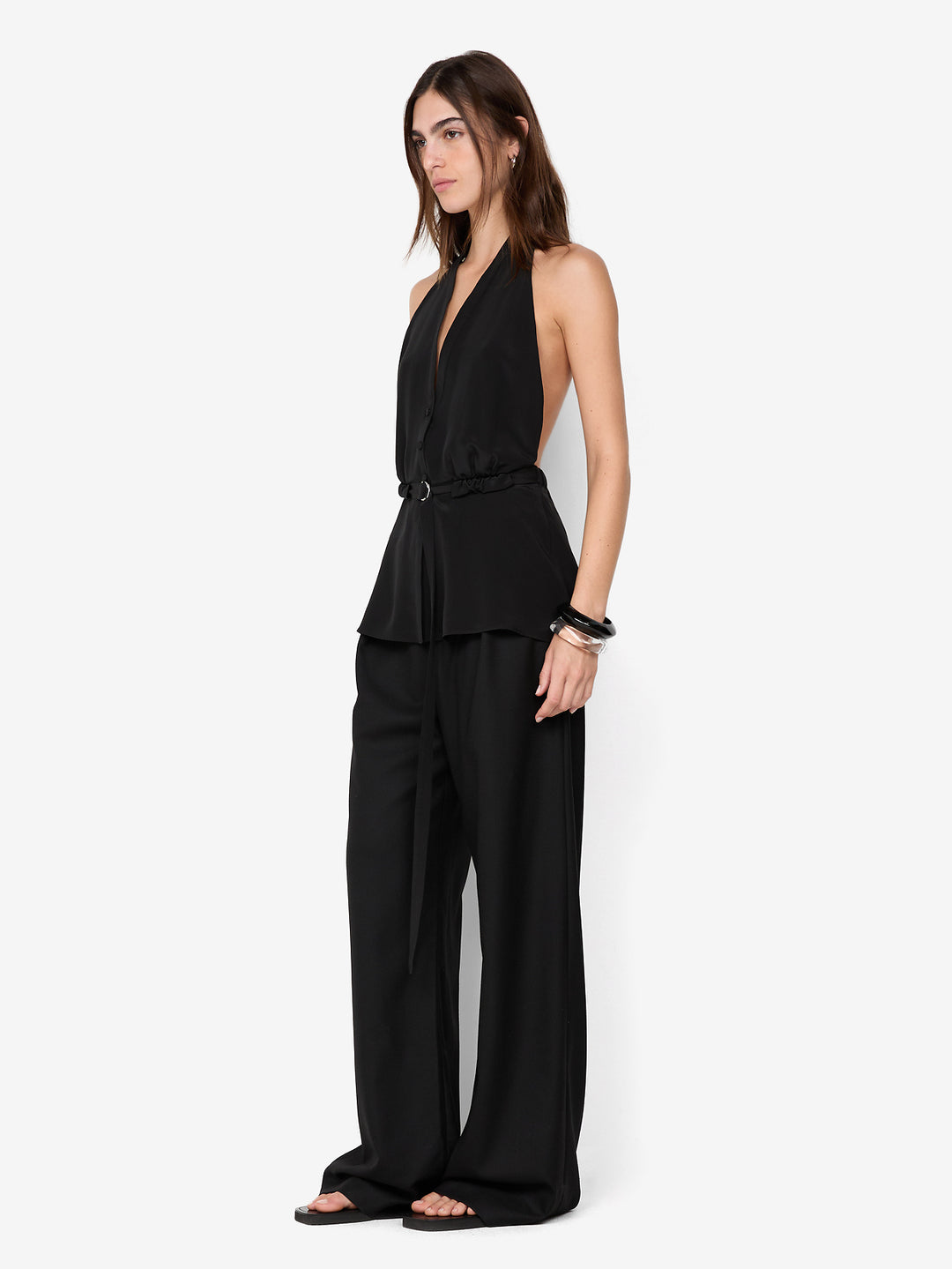LORA HALTER TOP - BLACK