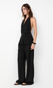 LORA HALTER TOP - BLACK