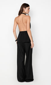 LORA HALTER TOP - BLACK