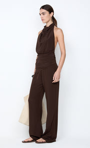 LUCIE HALTER TOP - DARK CHOCOLATE