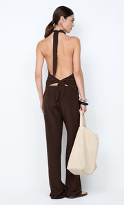 LUCIE HALTER TOP - DARK CHOCOLATE